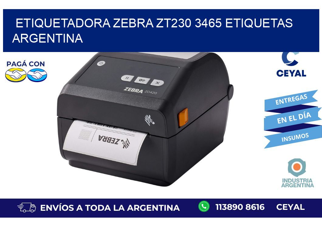 etiquetadora zebra zt230 3465 etiquetas argentina