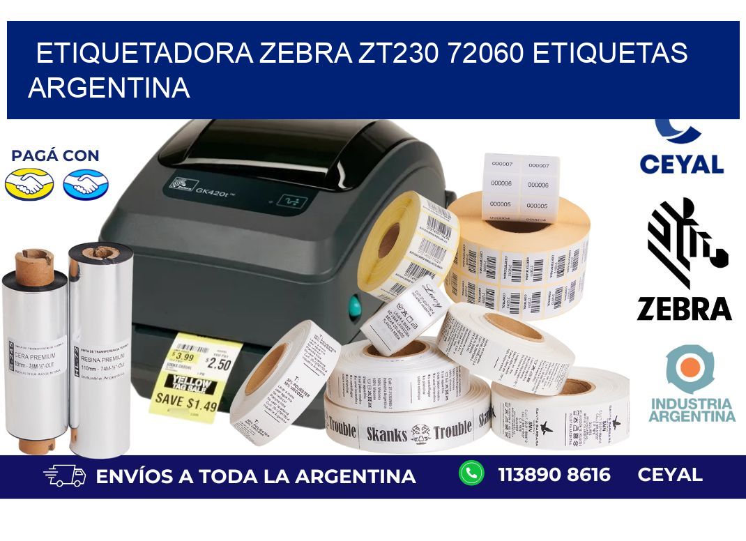etiquetadora zebra zt230 72060 etiquetas argentina