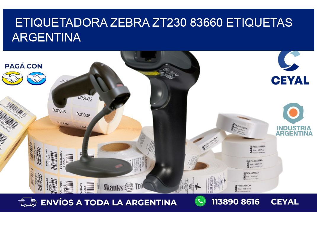etiquetadora zebra zt230 83660 etiquetas argentina