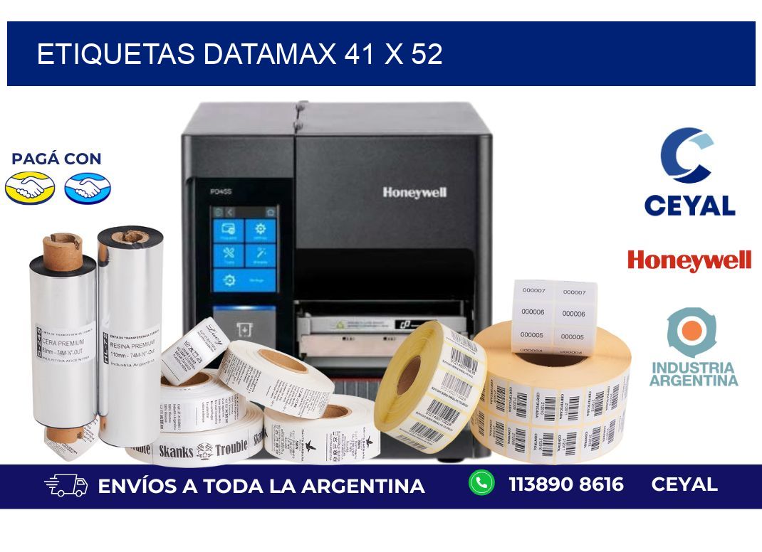 etiquetas datamax 41 x 52