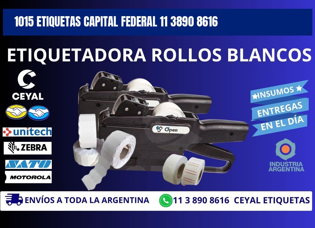 1015 ETIQUETAS CAPITAL FEDERAL 11 3890 8616