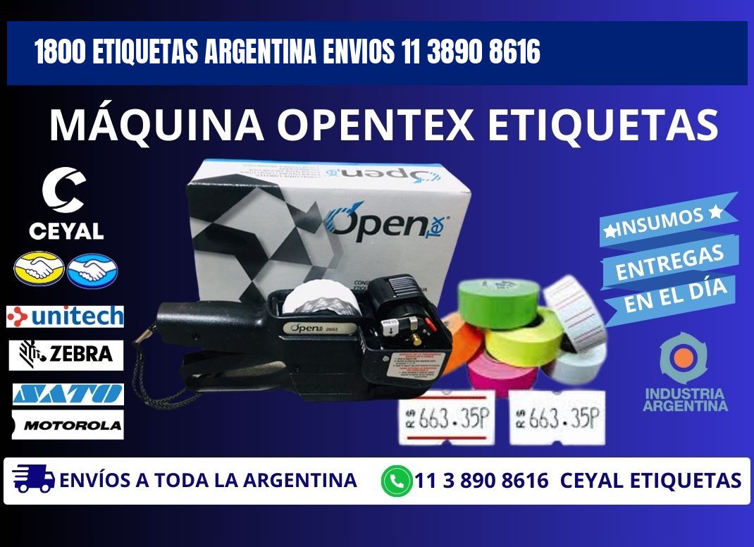 1800 ETIQUETAS ARGENTINA ENVIOS 11 3890 8616