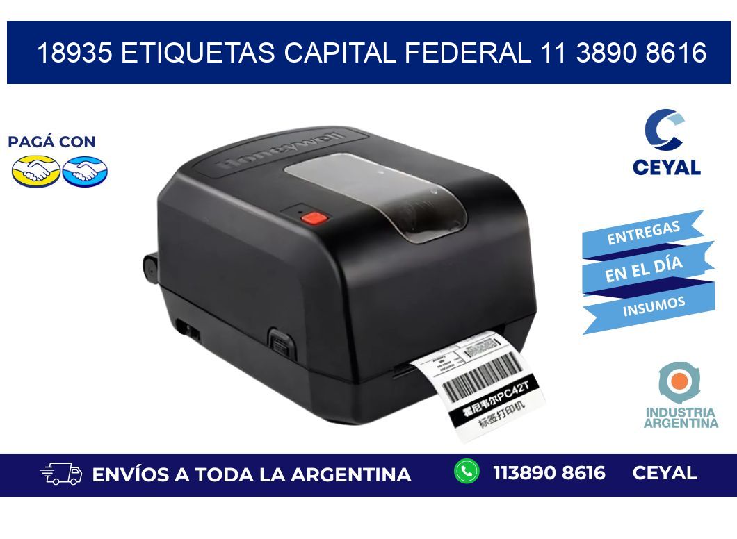 18935 ETIQUETAS CAPITAL FEDERAL 11 3890 8616