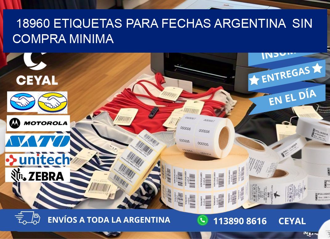 18960 ETIQUETAS PARA FECHAS ARGENTINA  SIN COMPRA MINIMA