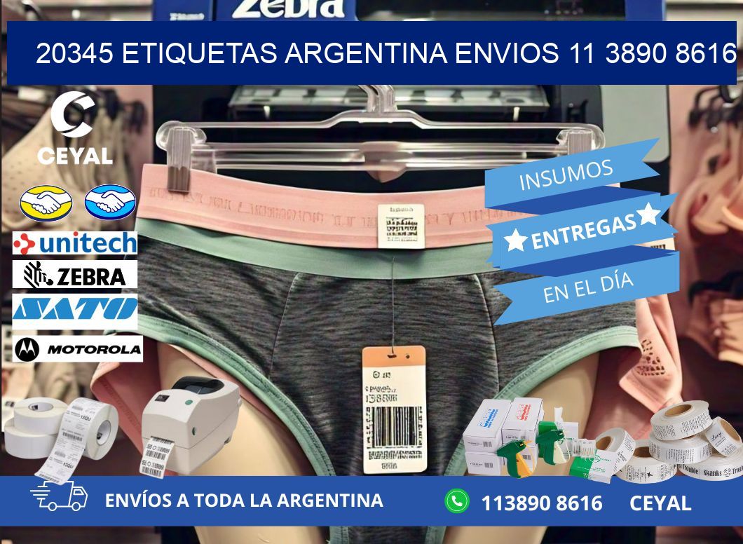 20345 ETIQUETAS ARGENTINA ENVIOS 11 3890 8616