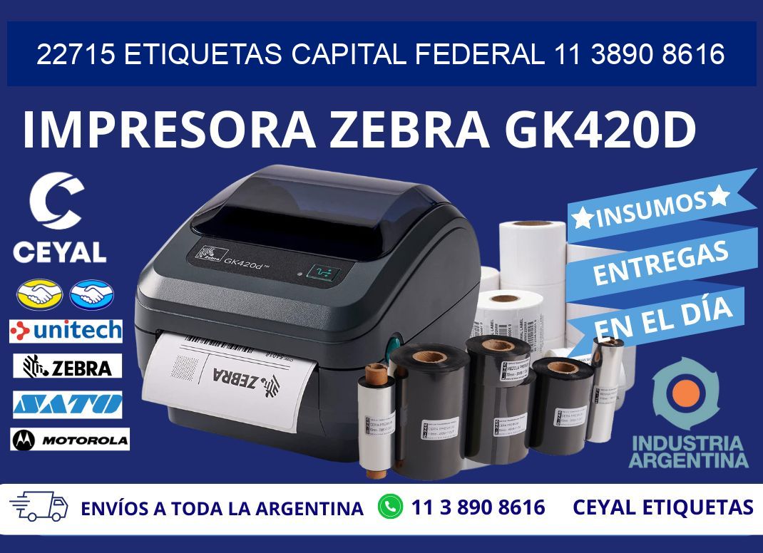 22715 ETIQUETAS CAPITAL FEDERAL 11 3890 8616