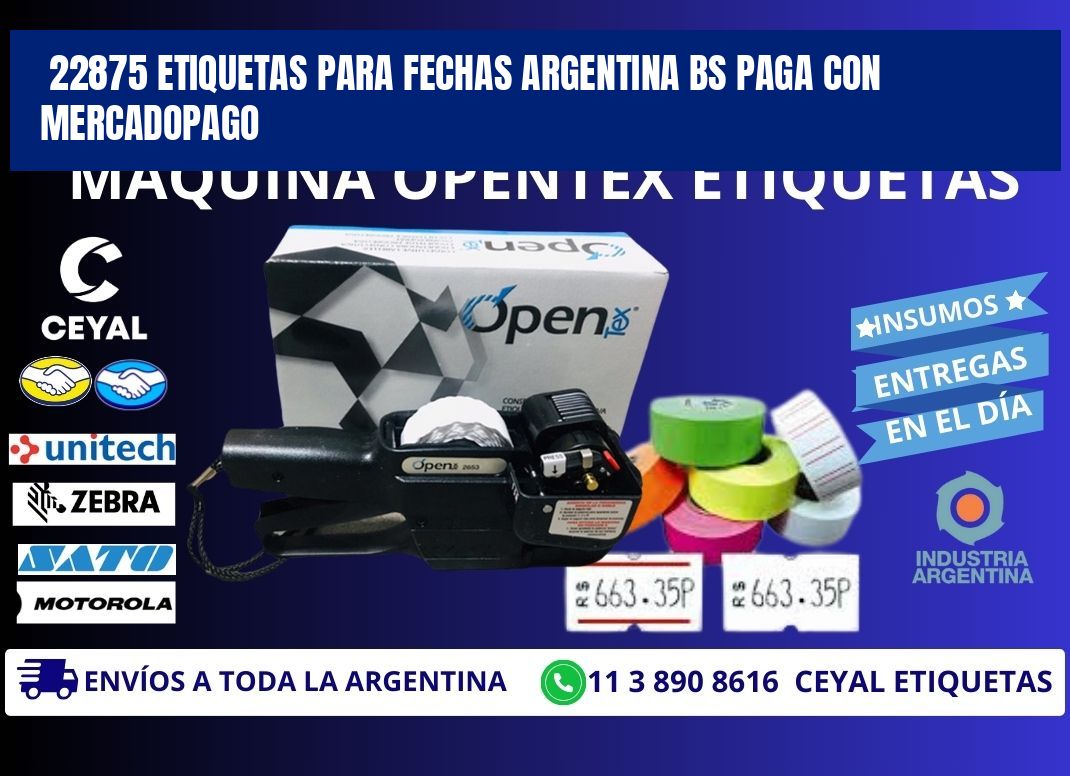 22875 ETIQUETAS PARA FECHAS ARGENTINA BS PAGA CON MERCADOPAGO