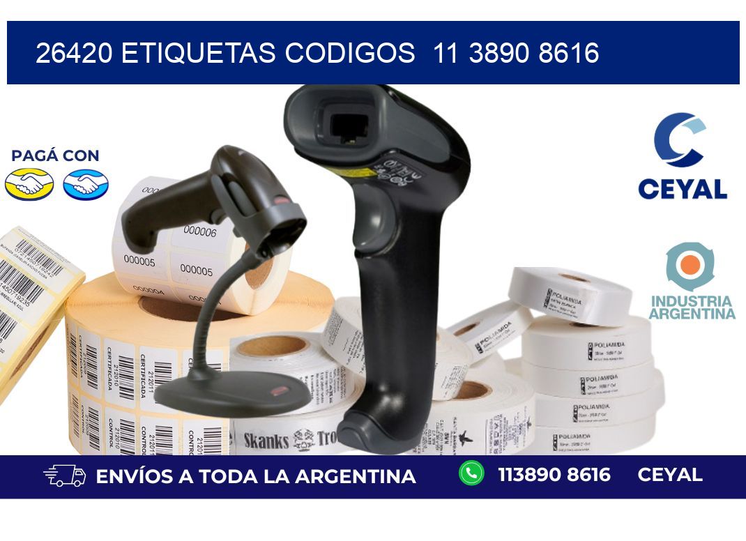 26420 ETIQUETAS CODIGOS  11 3890 8616