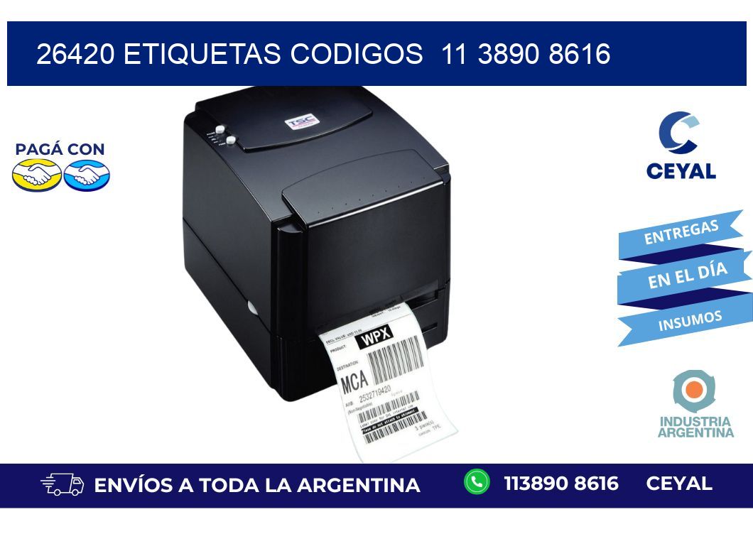 26420 ETIQUETAS CODIGOS  11 3890 8616
