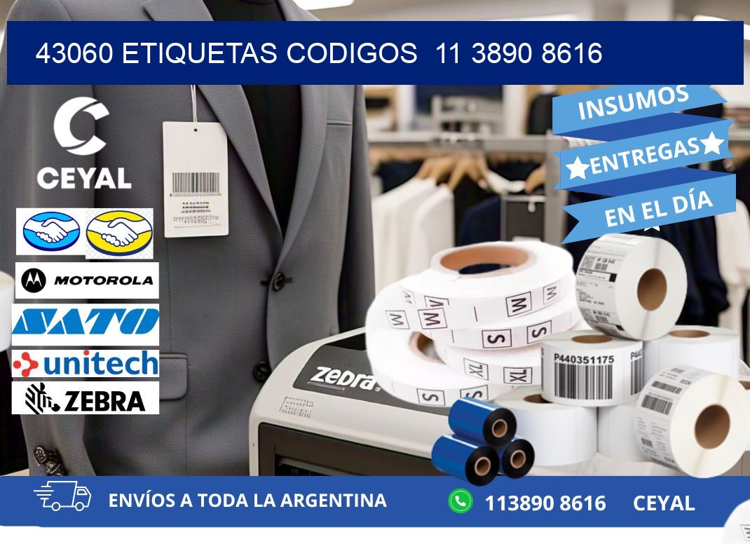 43060 ETIQUETAS CODIGOS  11 3890 8616