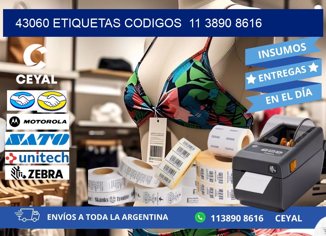 43060 ETIQUETAS CODIGOS  11 3890 8616