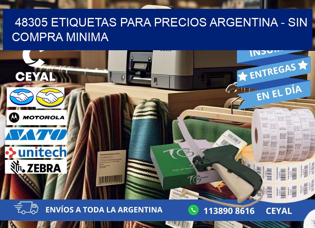 48305 ETIQUETAS PARA PRECIOS ARGENTINA - SIN COMPRA MINIMA