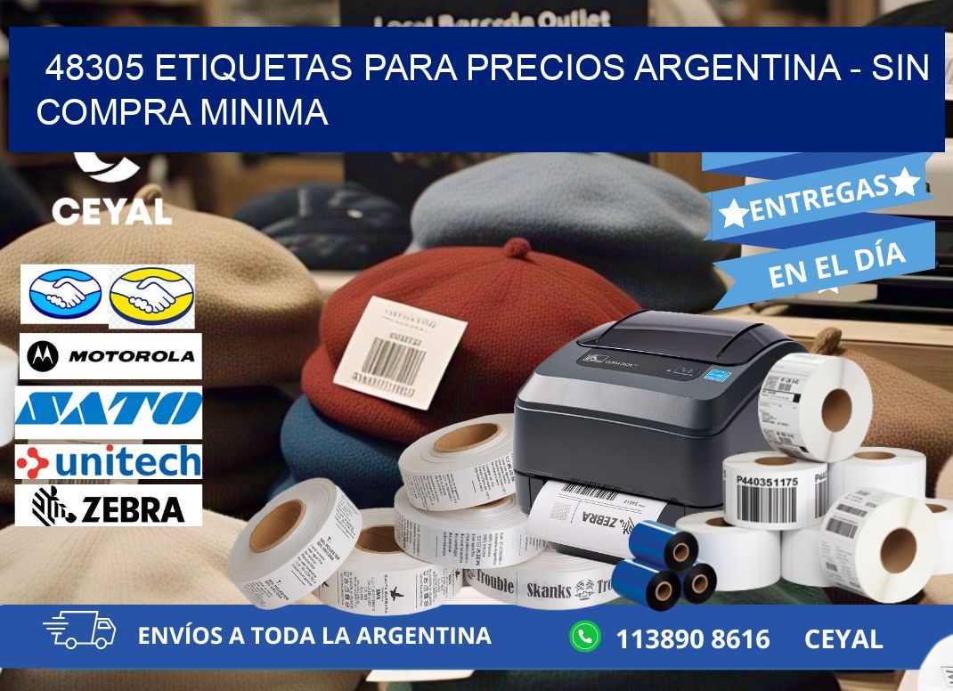 48305 ETIQUETAS PARA PRECIOS ARGENTINA - SIN COMPRA MINIMA