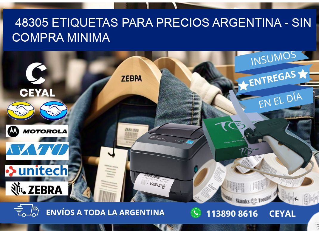 48305 ETIQUETAS PARA PRECIOS ARGENTINA - SIN COMPRA MINIMA