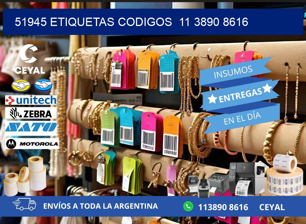 51945 ETIQUETAS CODIGOS  11 3890 8616