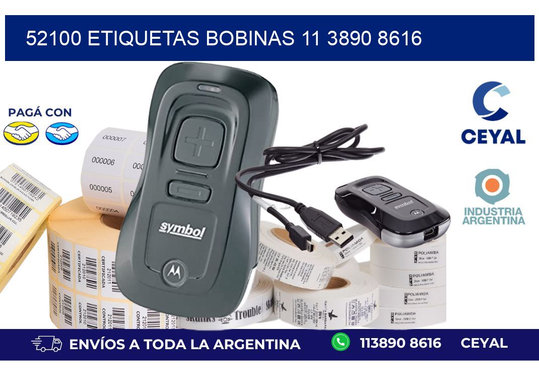 52100 ETIQUETAS BOBINAS 11 3890 8616