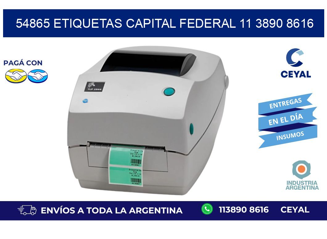 54865 ETIQUETAS CAPITAL FEDERAL 11 3890 8616
