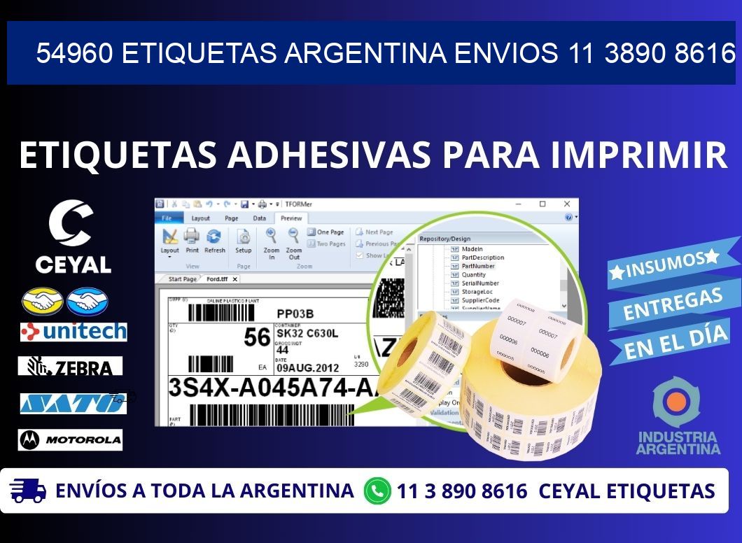 54960 ETIQUETAS ARGENTINA ENVIOS 11 3890 8616