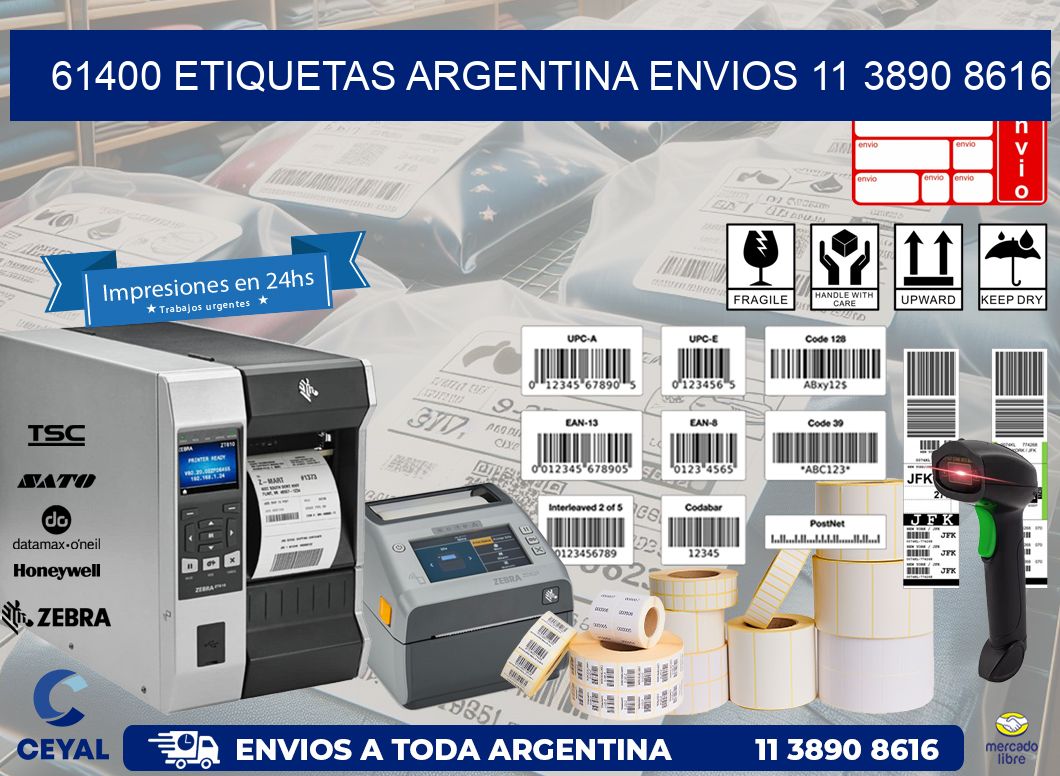 61400 ETIQUETAS ARGENTINA ENVIOS 11 3890 8616