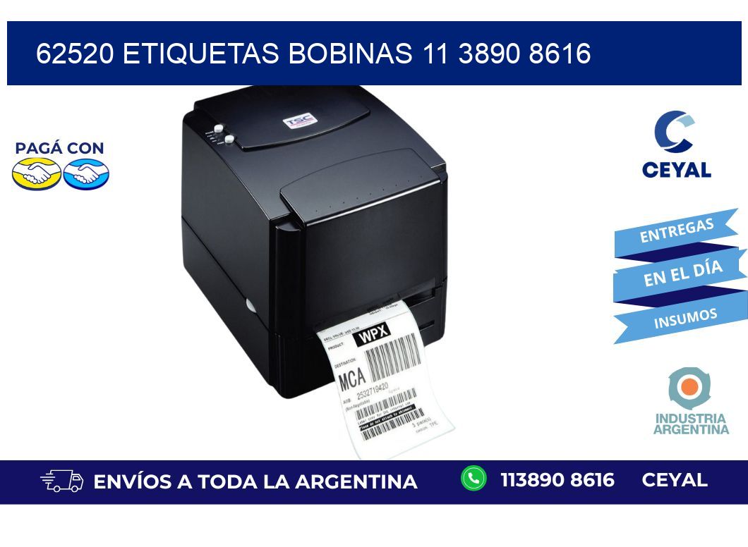 62520 ETIQUETAS BOBINAS 11 3890 8616