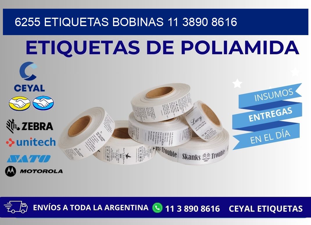 6255 ETIQUETAS BOBINAS 11 3890 8616