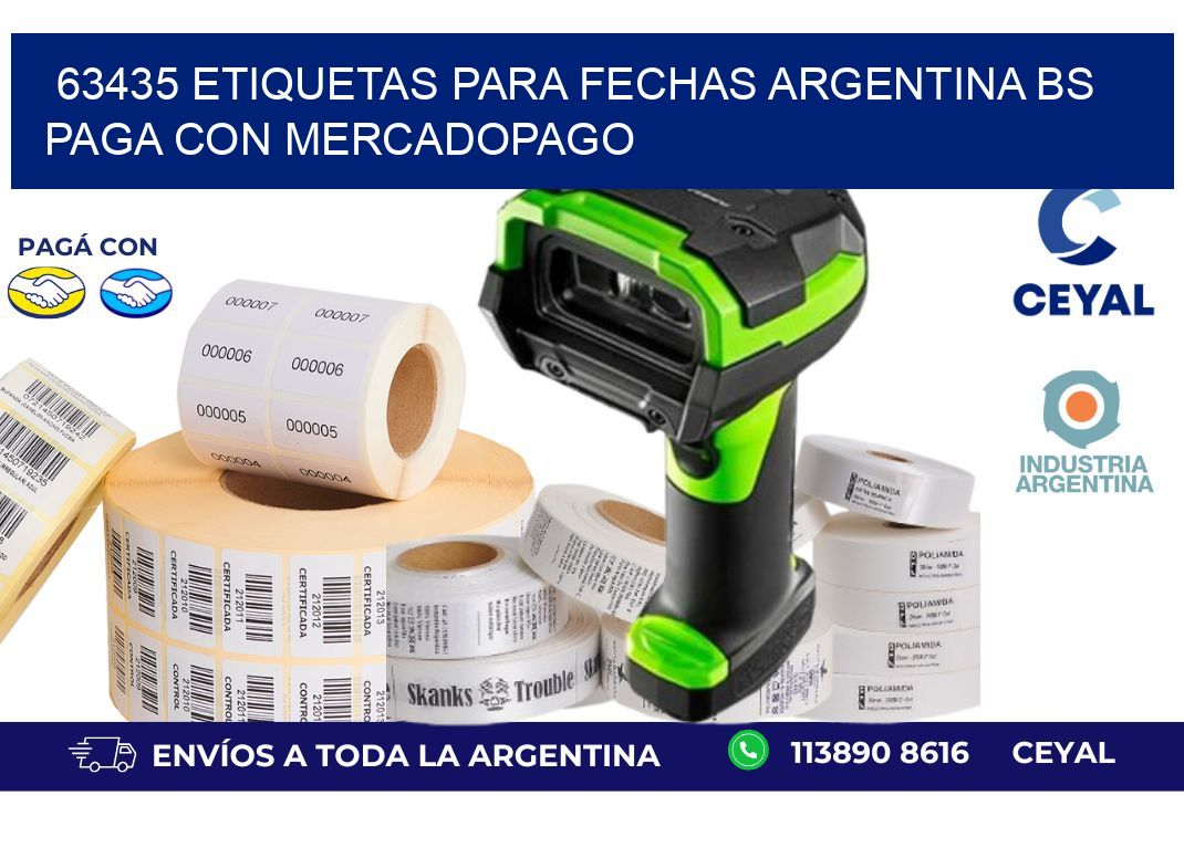 63435 ETIQUETAS PARA FECHAS ARGENTINA BS PAGA CON MERCADOPAGO