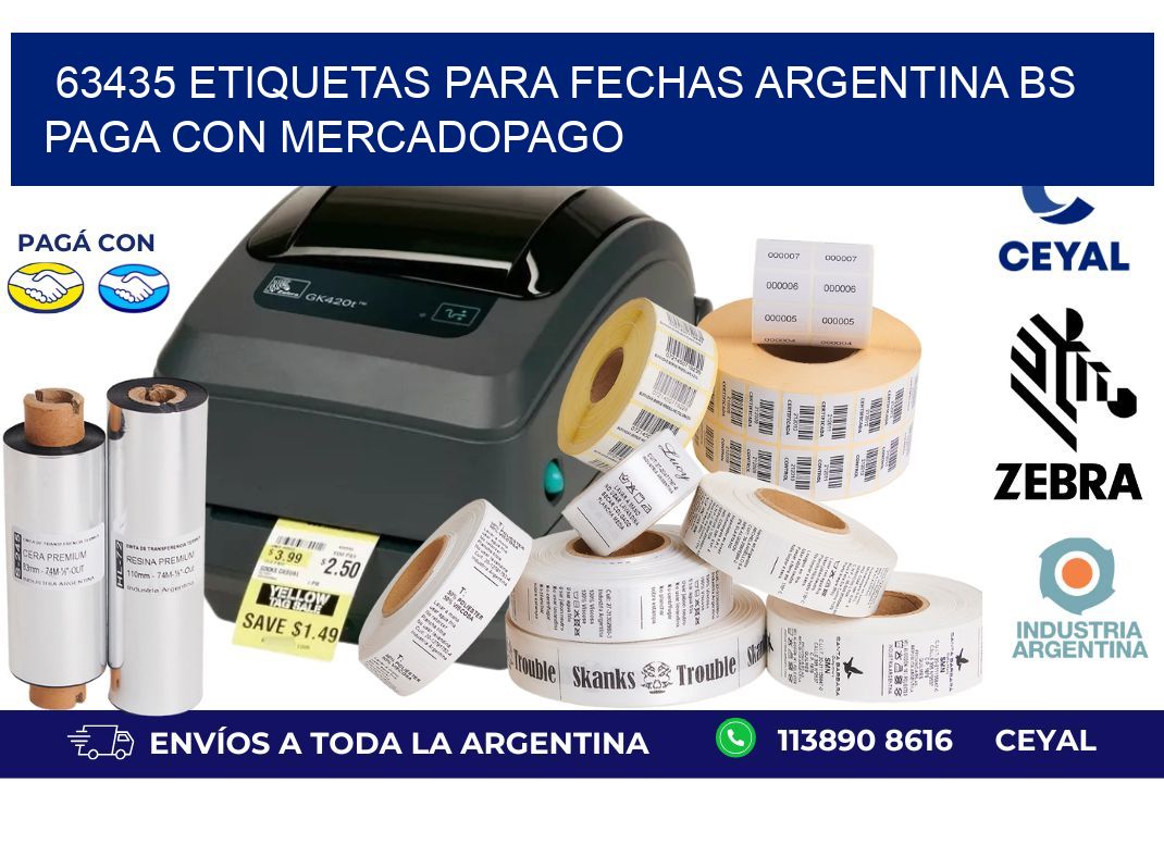 63435 ETIQUETAS PARA FECHAS ARGENTINA BS PAGA CON MERCADOPAGO