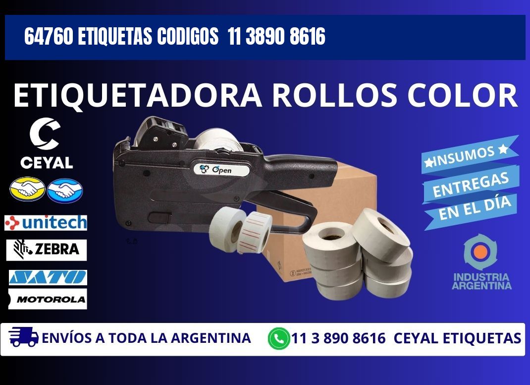 64760 ETIQUETAS CODIGOS  11 3890 8616