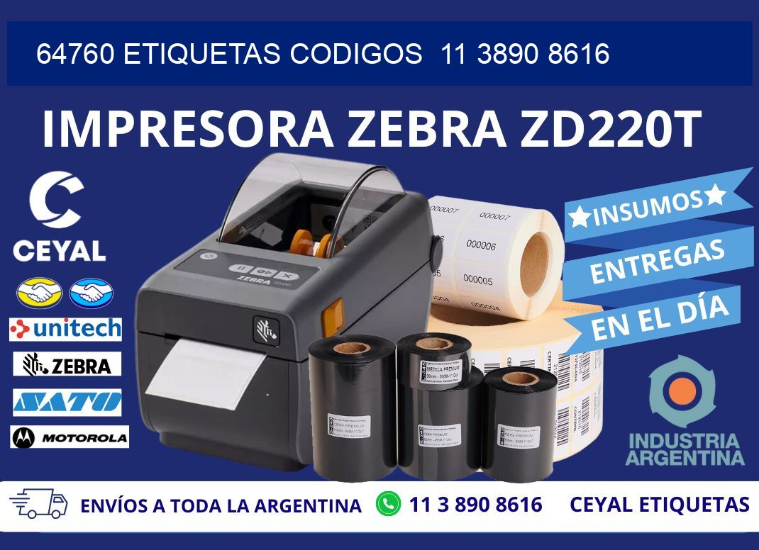 64760 ETIQUETAS CODIGOS  11 3890 8616