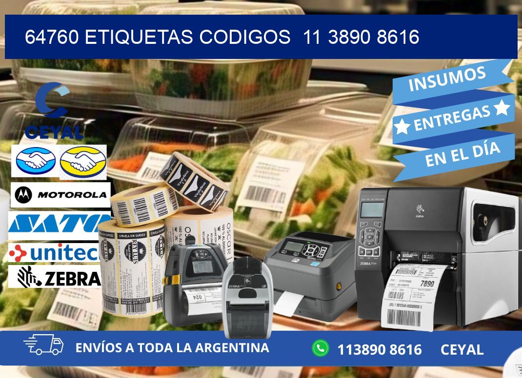 64760 ETIQUETAS CODIGOS  11 3890 8616