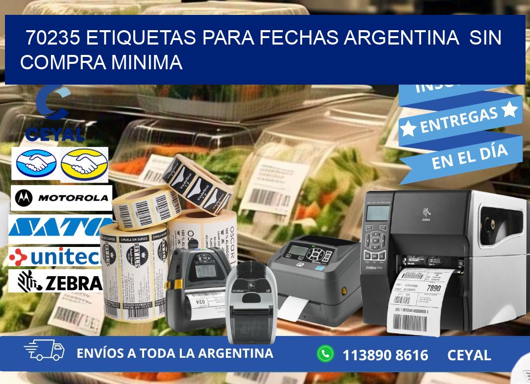 70235 ETIQUETAS PARA FECHAS ARGENTINA  SIN COMPRA MINIMA