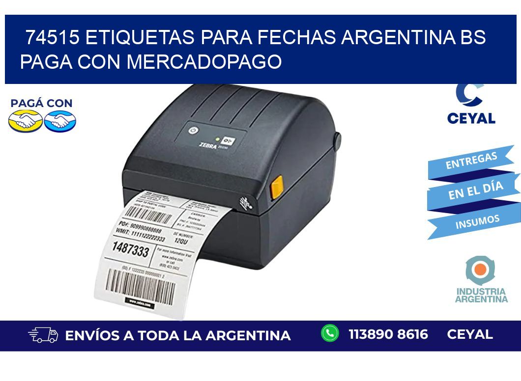 74515 ETIQUETAS PARA FECHAS ARGENTINA BS PAGA CON MERCADOPAGO