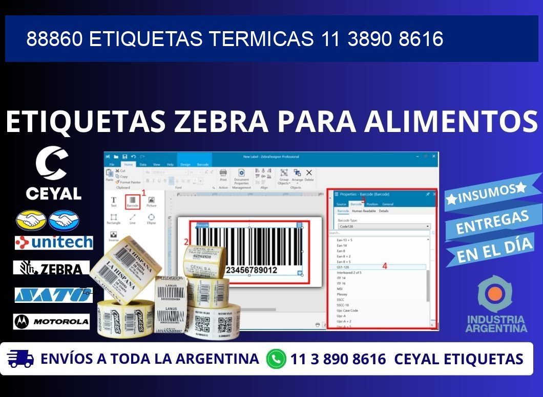 88860 ETIQUETAS TERMICAS 11 3890 8616