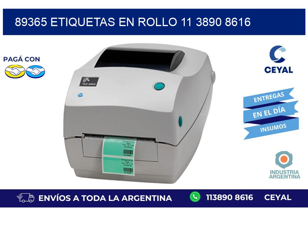 89365 ETIQUETAS EN ROLLO 11 3890 8616