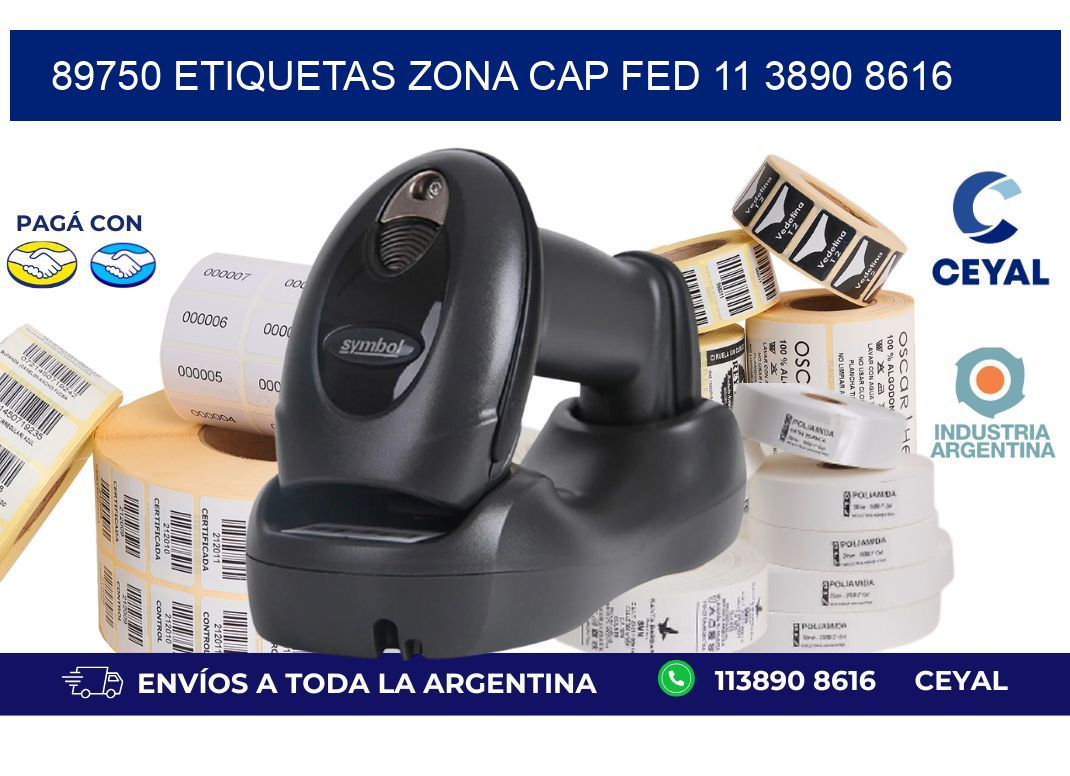 89750 ETIQUETAS ZONA CAP FED 11 3890 8616