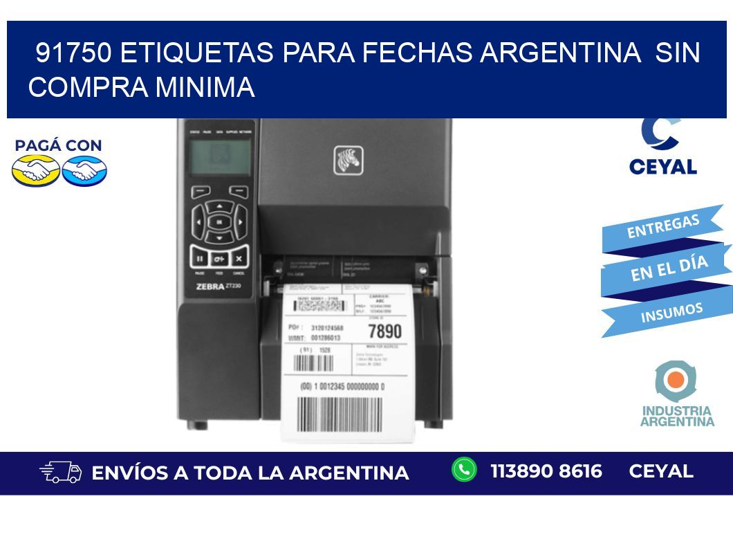 91750 ETIQUETAS PARA FECHAS ARGENTINA  SIN COMPRA MINIMA