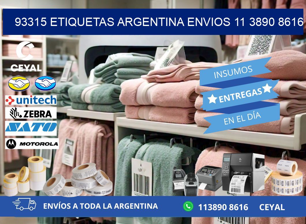 93315 ETIQUETAS ARGENTINA ENVIOS 11 3890 8616