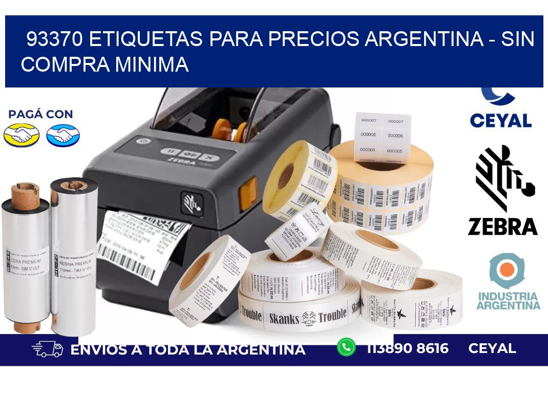 93370 ETIQUETAS PARA PRECIOS ARGENTINA - SIN COMPRA MINIMA