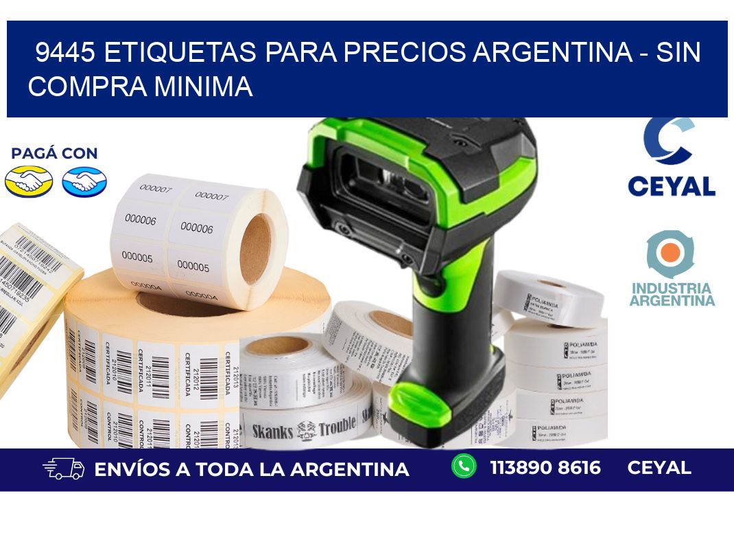 9445 ETIQUETAS PARA PRECIOS ARGENTINA - SIN COMPRA MINIMA