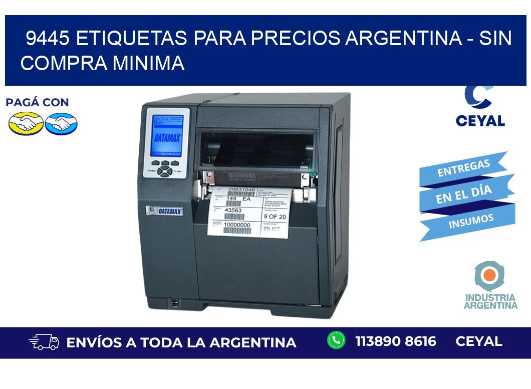 9445 ETIQUETAS PARA PRECIOS ARGENTINA - SIN COMPRA MINIMA