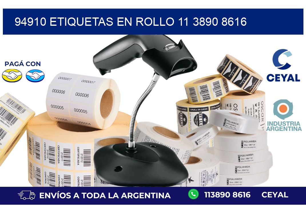 94910 ETIQUETAS EN ROLLO 11 3890 8616