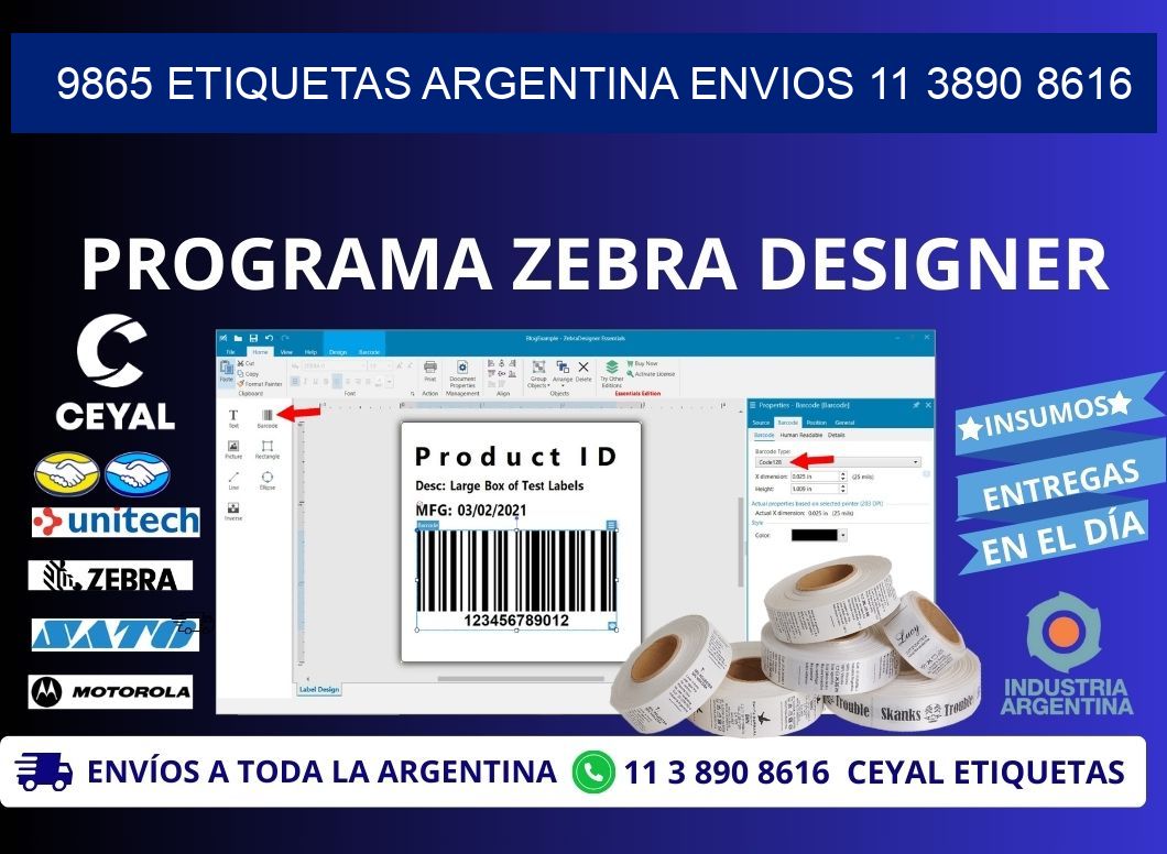 9865 ETIQUETAS ARGENTINA ENVIOS 11 3890 8616