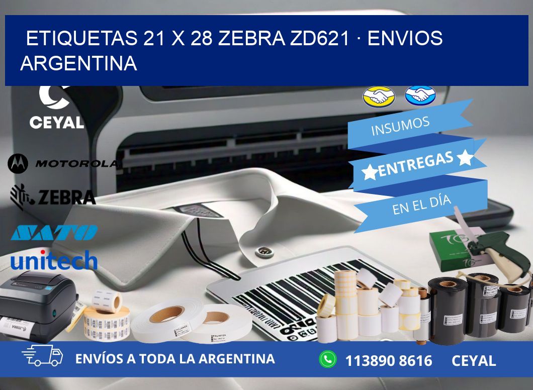 ETIQUETAS 21 x 28 ZEBRA ZD621 · ENVIOS ARGENTINA