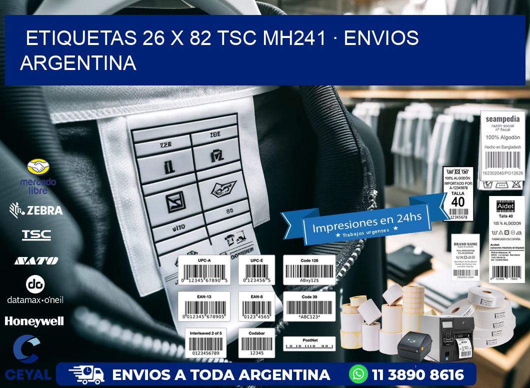 ETIQUETAS 26 x 82 TSC MH241 · ENVIOS ARGENTINA