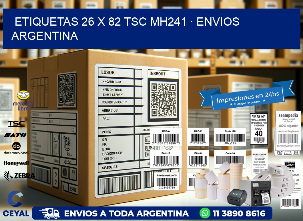 ETIQUETAS 26 x 82 TSC MH241 · ENVIOS ARGENTINA