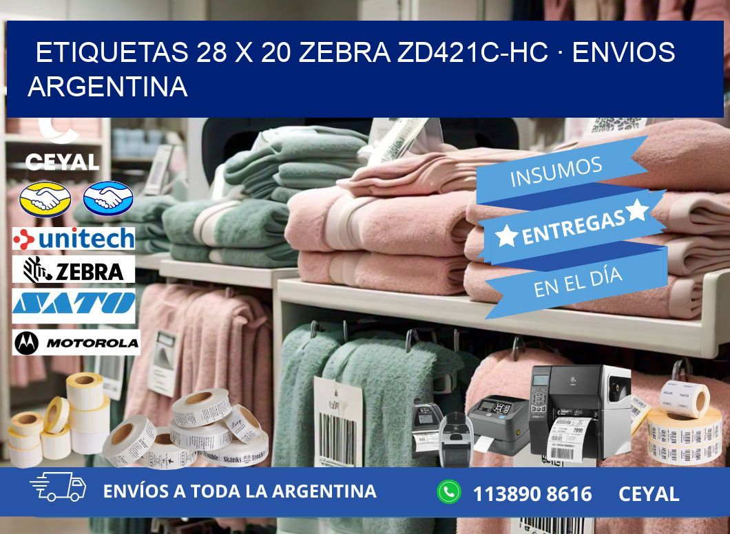 ETIQUETAS 28 x 20 ZEBRA ZD421C-HC · ENVIOS ARGENTINA