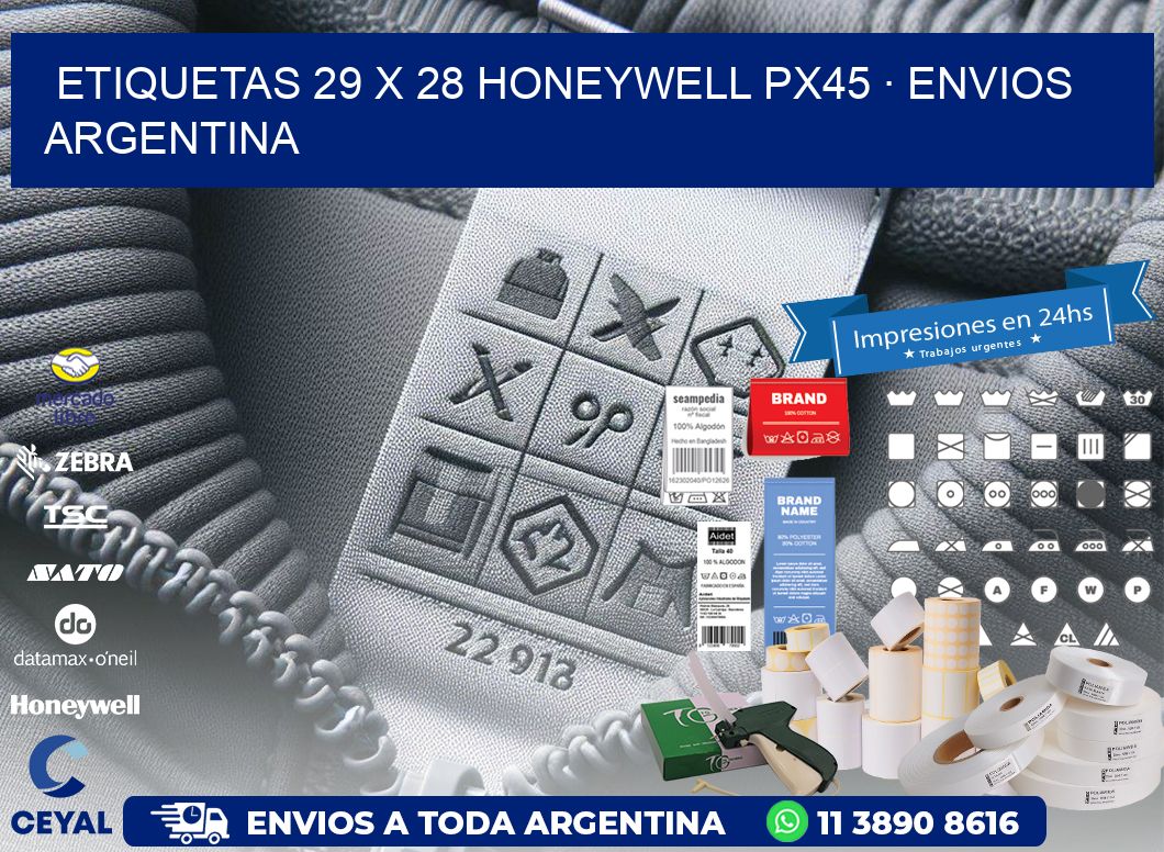 ETIQUETAS 29 x 28 HONEYWELL PX45 · ENVIOS ARGENTINA