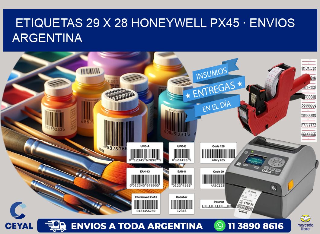ETIQUETAS 29 x 28 HONEYWELL PX45 · ENVIOS ARGENTINA
