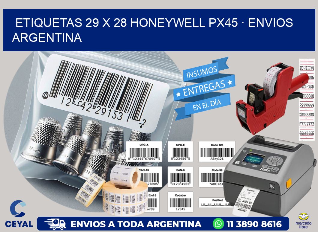 ETIQUETAS 29 x 28 HONEYWELL PX45 · ENVIOS ARGENTINA