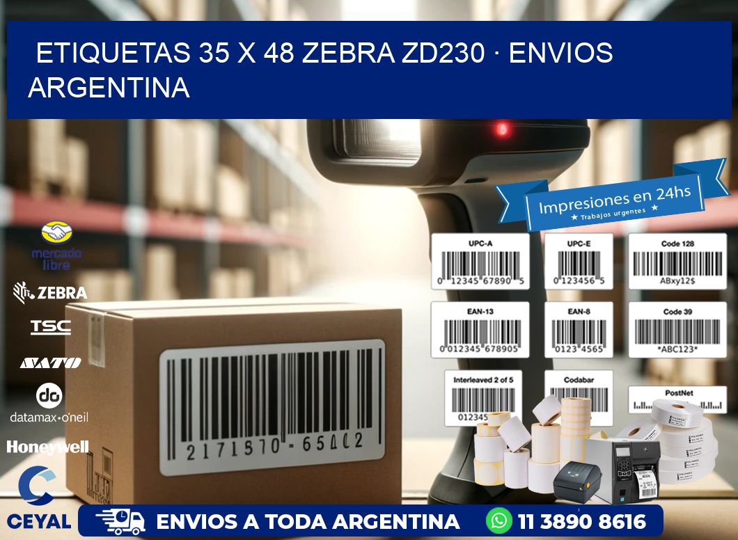 ETIQUETAS 35 x 48 ZEBRA ZD230 · ENVIOS ARGENTINA